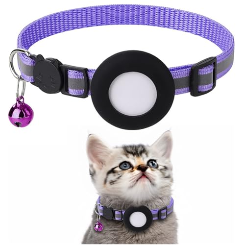 Katzenhalsband mit GPS-Tracker-Halter, der ultimative Begleiter Ihrer Katze (lila) von Starmay