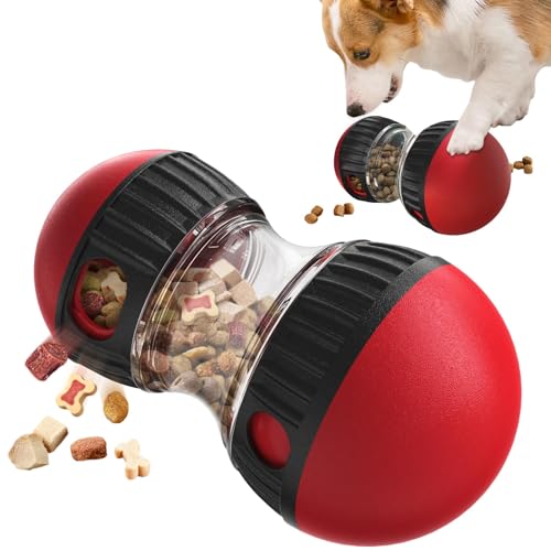 Starnearby Interaktives Hundespielzeug Unzerstörbar Hundespielzeug Intelligenz Welpenspielzeug, Slow Feeder für Hunde zur Förderung der Intelligenz und Verbesserung der Verdauung (Rot) von Starnearby