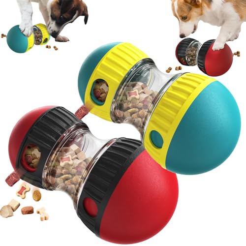 Starnearby Interaktives Hundespielzeug Unzerstörbar Hundespielzeug Intelligenz Welpenspielzeug, Slow Feeder für Hunde zur Förderung der Intelligenz und Verbesserung der Verdauung (Rot+Grün) von Starnearby
