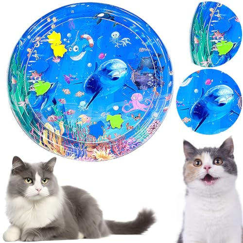 Starnearby Sensorische Wassermatte für Katzen, Wasserspielmatte Katze, Katzenspielzeug Wassermatte, Summer Cat Water Mat, Katzen Spielmatte Wasser, Water Sensor Play Mat Cat (Piratenschiff) von Starnearby