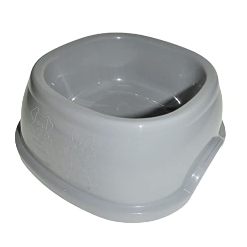 Stefanplast - Quadratischer Futternapf, 1 l, grau, aus Kunststoff, für Hunde von Stefanplast