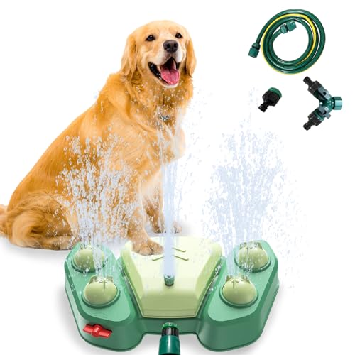 Hund Sprinkler Outdoor Hund Wasserbrunnen Step On, Hund Wasserspender Wasserspielzeug zum Aktivieren des Hundes, um frisches Wasser zu trinken, inklusive Schlauch und Anschluss von Steipirr