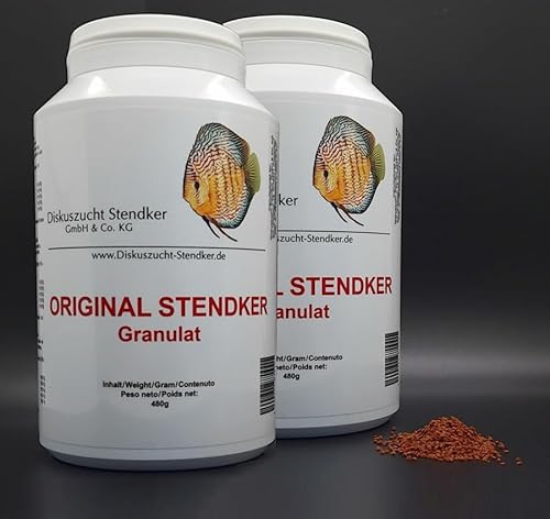 Doppelpack: 2X Stendker Granulat 480g - hochwertiges Markenfutter - Diskus Futter - Diskusgranulat von Stendker