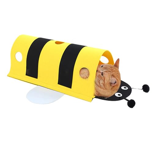 STGBCST Spieltunnel Haustier Spielzeug Katze Tunnel Honigbiene Abnehmbare und Waschbare, geeignet für Katzen Katzentunnel Große, Hasen und andere Tiere, 60x33cm, H22cm von Stgbcst