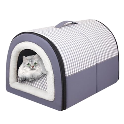 Hundehütte Indoor Katzen Höhlenbett Winter Hundehütte Tragbare Hundehütte Halbgeschlossenes Mit Abnehmbarem Waschbarem Kissen Freistehendes Für Katzen Im Innenbereich von Stibtmr