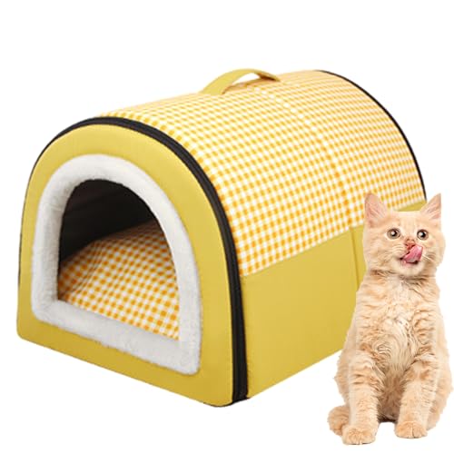 Hundehütte Indoor Katzen Höhlenbett Winter Hundehütte Tragbare Hundehütte Halbgeschlossenes Mit Abnehmbarem Waschbarem Kissen Freistehendes Für Katzen Im Innenbereich von Stibtmr