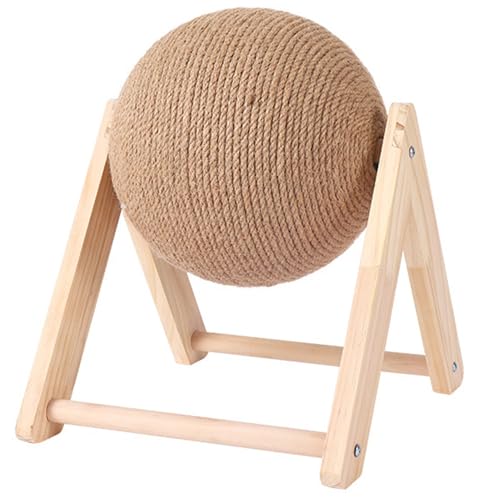 Katze Kratzkugel mit stabilem Ständer natürlicher Sisal Cat Croboker Kratzer-resistenter Katzenkratzerspielzeug mit Ball Interactive Holzkratzer Katzenspielzeug für Innenkatzen, Medium von Stibzeup