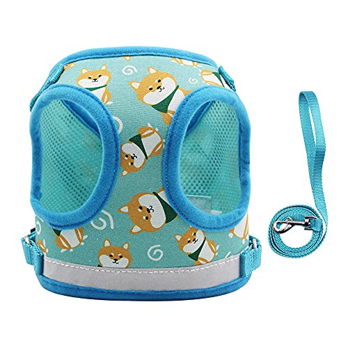 Kleine Mittlere Hunde Brustgeschirr, Haustiere, Welpen, Katzen Hundegeschirr Brustgeschirr, Brustgeschirr Dog Harness Weich Einstellbar Sicherheitsgeschirr (Blau, M) von Sticker Superb