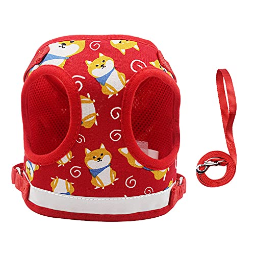 Kleine Mittlere Hunde Brustgeschirr, Haustiere, Welpen, Katzen Hundegeschirr Brustgeschirr, Brustgeschirr Dog Harness Weich Einstellbar Sicherheitsgeschirr (Rot, S) von Sticker Superb