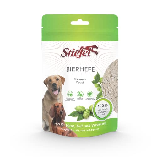 Stiefel Bierhefe für Hunde, 100% naturbelassene Reine Bierhefe, unterstützt beim Fellwechsel, fördert den Stoffwechsel, die Verdauung, Haut- und Haarbild, 100g von Stiefel