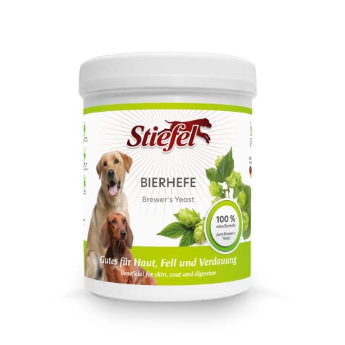 Stiefel Bierhefe für Hunde, 100% naturbelassene Reine Bierhefe, unterstützt beim Fellwechsel, fördert den Stoffwechsel, die Verdauung, Haut- und Haarbild, wertvolle Vitaminen & Spurenelementen, 500g von Stiefel