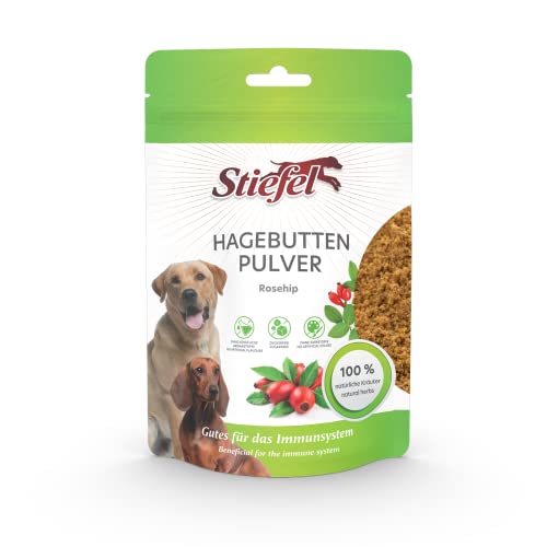 Stiefel Hagebuttenpulver für Hunde, 100% naturbelassene Hagebuttenpulver, hohen Vitamin C- & Mineralstoffgehalt, Unterstützung des Immunsystems und zur Stärkung der Abwehrkräfte, für alle Hunde, 100g von Stiefel