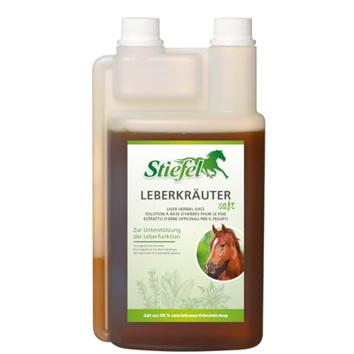 Stiefel Leberkräutersaft für Pferde, aus einer 100% naturbelassenen Kräutermischung, zur Unterstützung der Leberfunktion, mit Bitter- & Gerbstoffen, flüssig mit Dosierflasche, 1l Stiefel Leberkräutersaft für Pferde, aus einer 100% naturbelassenen Kräutermischung, zur Unterstützung der Leberfunktion, mit Bitter- & Gerbstoffen, flüssig mit Dosierflasche, 1l von Stiefel