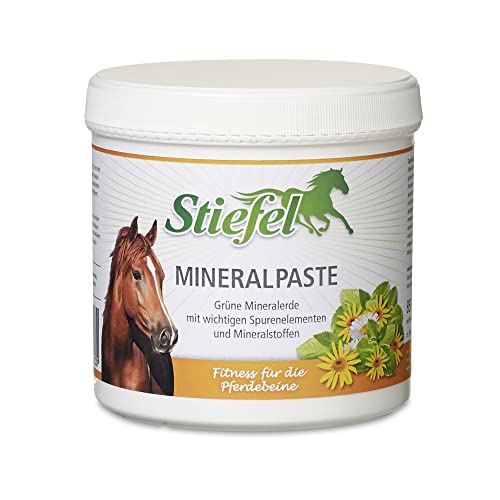 Stiefel Mineral-Paste für Pferde, grüne Mineralerde für beanspruchte Pferdebeine, zur Regeneration von Sehnen, Muskeln, Bändern & Gelenken, hochwertige Mineralstoffe & Spurenelemente, 850g von Stiefel