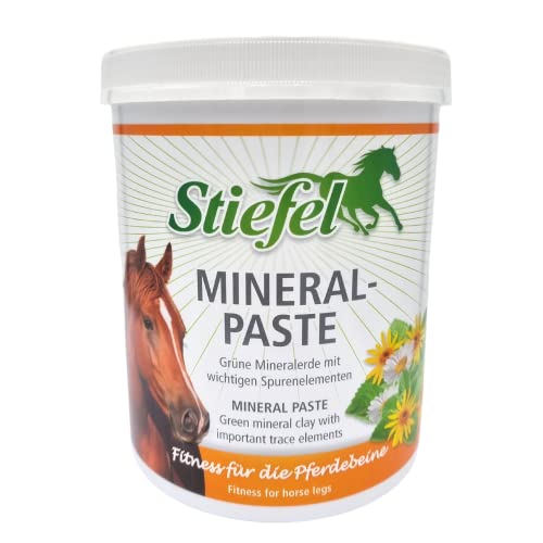 Stiefel Mineral-Paste für Pferde, grüne Mineralerde für beanspruchte Pferdebeine, zur schnelleren Regeneration von Sehnen, Muskeln, Bändern & Gelenken, hochwertige Mineralstoffe & Spurenelemente, 2kg von Stiefel