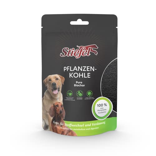 Stiefel Pflanzenkohle für Hunde, 100% Reine Pflanzenkohle für eine gesunde Verdauung, positiven Effekt auf den Stoffwechsel, 50g von Stiefel