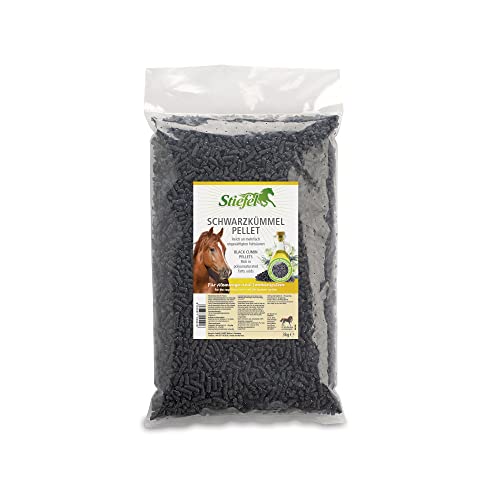 Stiefel Schwarzkümmel, 100% natürlicher Schwarzkümmelkuchen, zur Unterstützung für Haut, Fell, Atemwege, Immunsystem & Verdauung, Pellets, 3kg von Stiefel