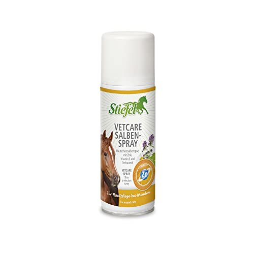 Stiefel Vetcare Salbenspray für Pferde, Sprühsalbe zur ersten W&versorgung, W&heilung mit Zink & Vitamin E & pflanzlichen Inhaltsstoffen, Arnika, Oregano, Thymian, Kamille, Teebaumöl, 200ml von Stiefel