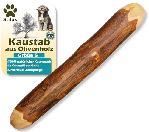 Stilux® Kauhloz aus Olivenholz für Hunde bis 10Kg, Größe S, Kauknochen Hundespielzeug, langlebiges Holzknochen Kauspielzeug zur Hund Zahnpflege von Stilux