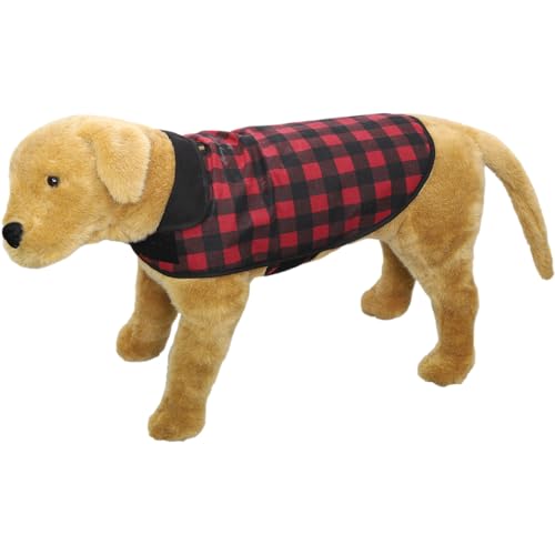 Stormy Kromer Hundejacke, gewachst, Büffelkaro, Größe XL, Rot / Schwarz von Stormy Kromer