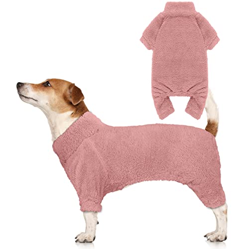 Fuzzy Hunde-Pyjama, Rollkragen-Hundekleidung, warm, weich, gemütlich, leicht, für große Hunde (Rosa-L) von Stpiatue