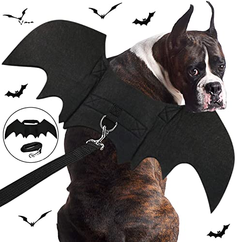 Strangefly Halloween Hundefledermaus-Kostüm, Hundefledermausflügel mit Haustierleinen, lustige Hundebekleidung, Dress Up Partyzubehör für Katze, kleine, mittelgroße und große Hunde-Outfits (X-Large) von Strangefly