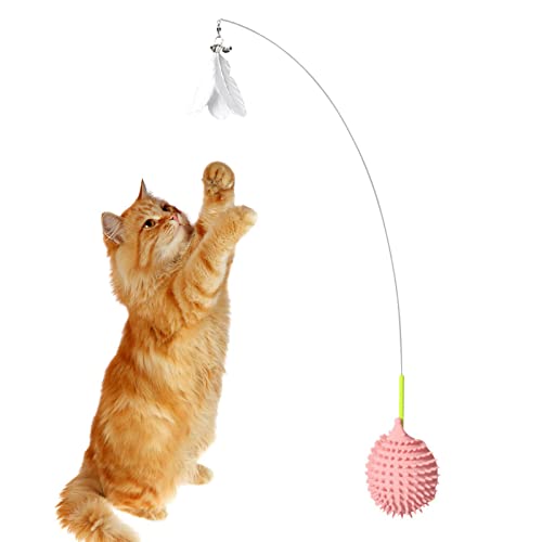 Streysisl Katzenstab-Spielzeug, Katzenstab | Interaktives Katzenspielzeug mit Katzenminze,Bewegliches Katzenspielzeug für die meisten Katzen und Kätzchen, selbstspielendes Katzenspielzeug, von Streysisl