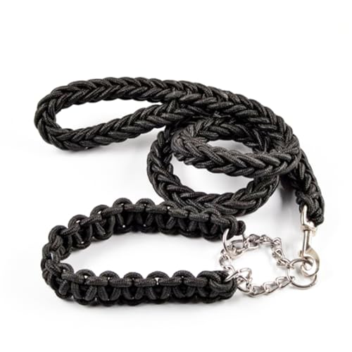 Power-Leash Chrome/das Starke Hundeleine-Set für deinen Begleiter (Schwarz, L) von Strong Dogs US.