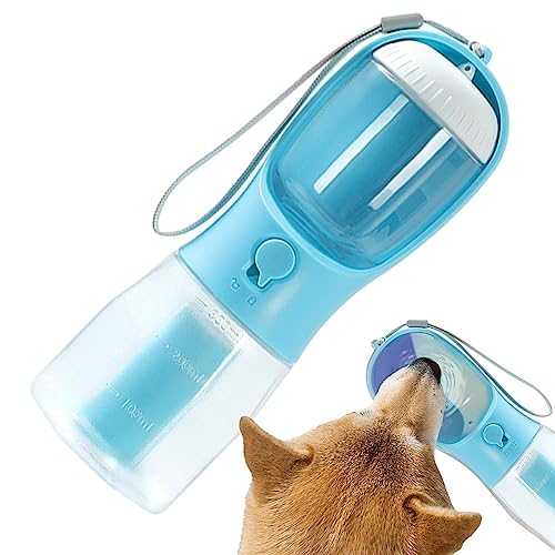 Tragbare Hundewasserflasche,Multifunktionale tragbare Hundewasserflasche zum Spazierengehen | Pet Supplies Auslaufsicherer Hundewasser- und Futterspender für Welpen, kleine von Stronrive