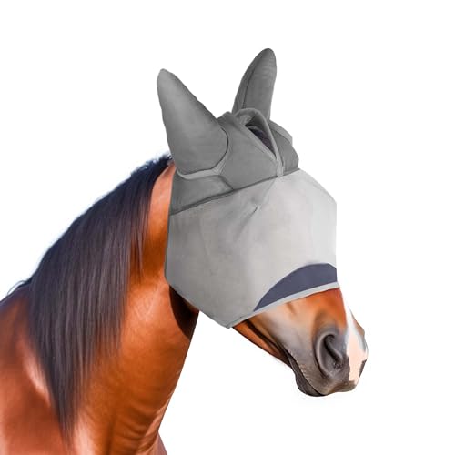 Fliegenmaske für Pferde, super Komfort, Fliegenmasken für Pferde, verstellbar, UV-Schutz, Atmungsaktivität, Pferde-Fliegenmasken mit Ohren, Pony Mini-Pferdefliegenmaske für Miniatur-Fohlen, von Stuffed