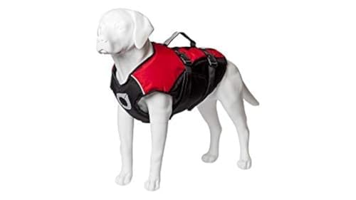 Stunt Puppy Float Doggy Schwimmweste, ergonomische Hundeschwimmweste zum Schwimmen, patentiertes Design für sicheren Sitz, klein breit, Rot von Stunt Puppy