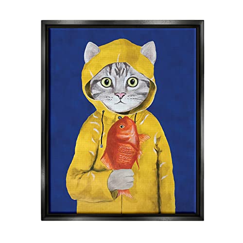 Stupell Industries Fisherman Feline Gelbe Katze, Design von Coco de Paris von Stupell Industries