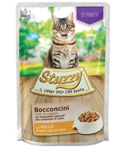 AGRAS DELIC STUZZY KOT SASZ.85G KURA CHUNKIES / 24 Nassfutter für Katzen von Stuzzy