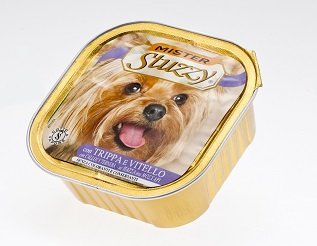 Stuzzy, Nassfutter für Erwachsene Hunde mit Trippe und Kalbfleisch, Pastete und Fleisch in Stücken (18 Schalen à 300 g) von Stuzzy