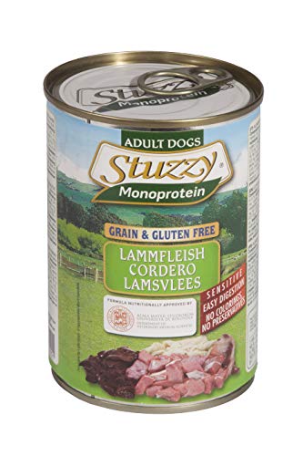 Stuzzy Dog Monoprotein Lamm, Hundefutter nass, 6 Dosen x 400 g, 2.4 kg von Stuzzy