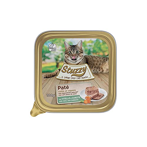 Stuzzy Mister Nassfutter für ausgewachsene Katzen, Geschmack Rindfleisch und Karotten, Linie Pastete und Fleisch in Stücken, insgesamt 3,2 kg (32 Becher x 100 g) von Stuzzy