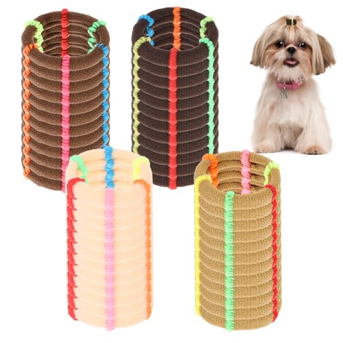 Styquenzer 100 Stück Hunde-Haargummis für kleine Hunde, bunte Gummibänder für Haustiere, Welpen, Hunde, Haar-Zubehör, 25 mm, dehnbare Haarbänder in 5 Farben von Styquenzer