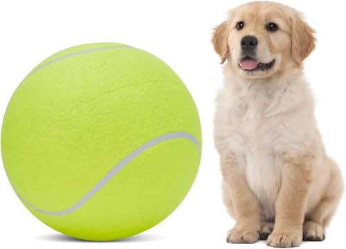 SuBeriYi 24,1 cm großer Haustier-Tennisball für Welpen, Kauspielzeug, aufblasbar, riesige Tennisbälle, Kauspielzeug für Kinder, Erwachsene oder Haustiere von SuBeriYi