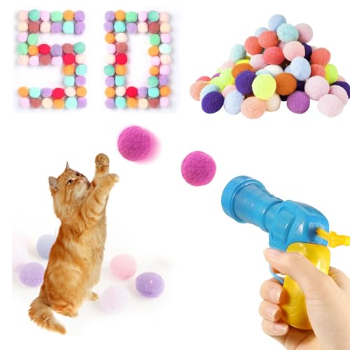 Katzenspielzeug 50 Bälle | Wackelball für Katzen | Weiche Katzenbälle | Plüsch Kätzchen Haustier Spielzeug Bälle | Interaktives Spielzeug für Katzen und Kätzchen | Katzen Zubehör von Subtack