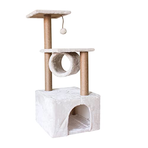 Cat Tree Tower Condo Kitten Cat Scratcher Home Furniture Pet Cat House Furniture Plüsch Tuch Hängematte Katzenspielzeug mit Dangle Ball von Sudemota