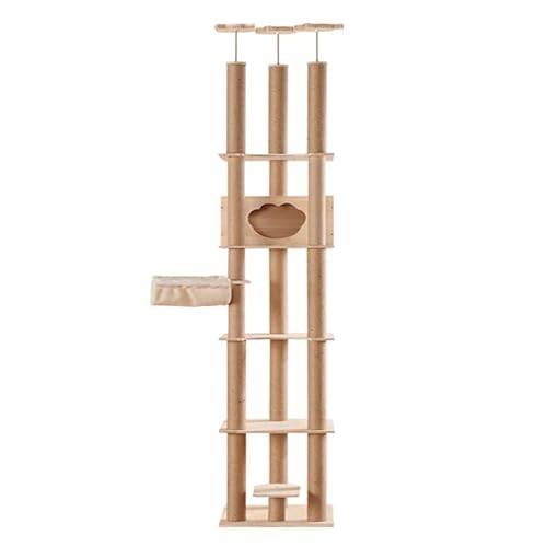 Indomitable Ground Cat Climbing Rack Cat Nest Cat House Cat Tree Cat Villa Pine Cat Kratzbaum Cat Jumping Platform (Color : Real Wood The Clouds) von Sudemota