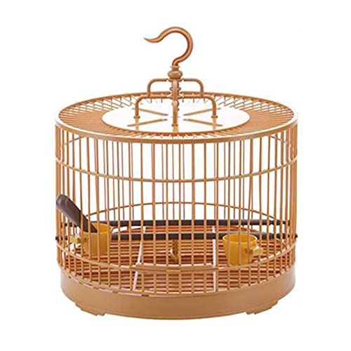 Vogelkäfig Großer Vogelkäfig Runder Vogelkäfig mit Futterspender Kunststoff Vogelhaus Käfig Vogelträger for kleine Vögel 30cm Durchmesser Klassischer Retrokäfig mit Haken Kakadukäfig von Sudemota