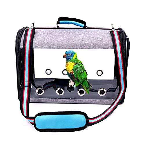 Vogelkäfig Großer Vogelkäfig Vogelträger Vogelreisekäfig Tragbar und atmungsaktiv Sightseeing Outdoor Transparenter Vogelreisekäfig Koffer Kakadukäfig ( Color : Blue ) von Sudemota