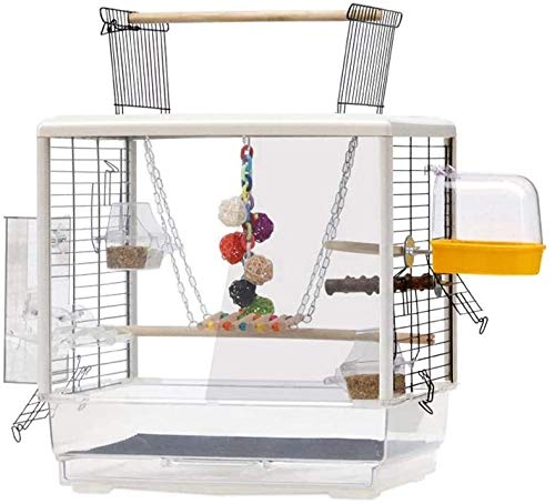 Vogelkäfig Stand Haustier Vogelkäfige Papagei Haustier Haus Vögel Reisekäfig Pet Home Open Top Vogelkäfig for Wellensittiche Unzertrennliche 61 cm hoch, Ziervogelkäfig mit Spielzeug ( Color : XS ) von Sudemota