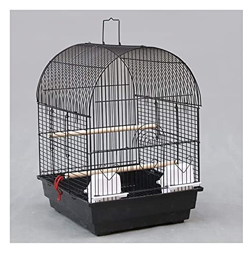 Vogelkäfig Stand Pet Bird Flight Cages Parrot Pet House Budgie Finch Canary Bird Cage Pet Home, tragbarer Kleiner Vogel-Reisekäfig, Metall-Zuchtkäfig, schwarz von Sudemota