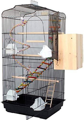 Vogelkäfig Stand Pet Bird Flight Cages Parrot Pet House Günstige Vogelkäfige for Sittiche, großer Luxus-Vogelkäfig, Haushalts-Eisen-Wellensittich-Käfig, Tauben-Liebes-Vogel-Perlen-Vogel ( Color : Blac von Sudemota