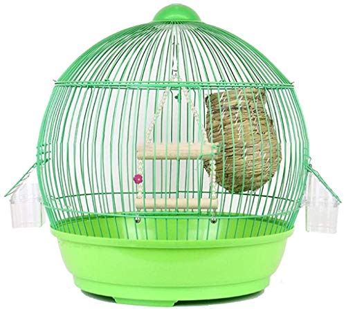 Vogelkäfig Stand Pet Bird Flight Cages Parrot Pet House Papageienkäfige for große Vögel und Bunte Vogelkäfige, kreative runde Papageienkäfige, Dove Pearl Bird Canary Cages ( Color : Green a ) von Sudemota