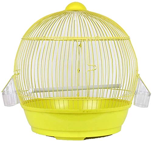 Vogelkäfig Stand Pet Bird Flight Cages Parrot Pet House Papageienkäfige for große Vögel und Bunte Vogelkäfige, kreative runde Papageienkäfige, Dove Pearl Bird Canary Cages ( Color : Yellow b ) von Sudemota