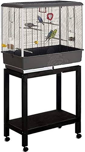 Vogelkäfig Stand Pet Bird Flight Cages Parrot Pet House Parrot Cages for Large Birds, Luxury Bracket Bird Cage, Indoor Ara Cage, Environmental Protection Material ( Color : Black b ) von Sudemota