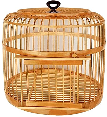 Vogelkäfig Stand Pet Bird Flight Cages Parrot Pet House Vogelkäfige Handmade Bird Cage Parrot Canary Bird Cage Geeignet for die Vogelzucht ( Color : Natural ) von Sudemota